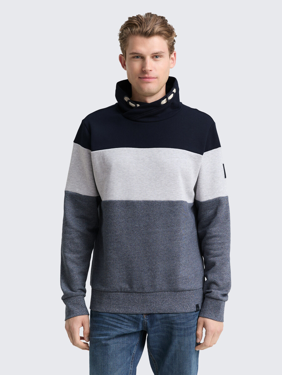 snood colour-block sweatshirt