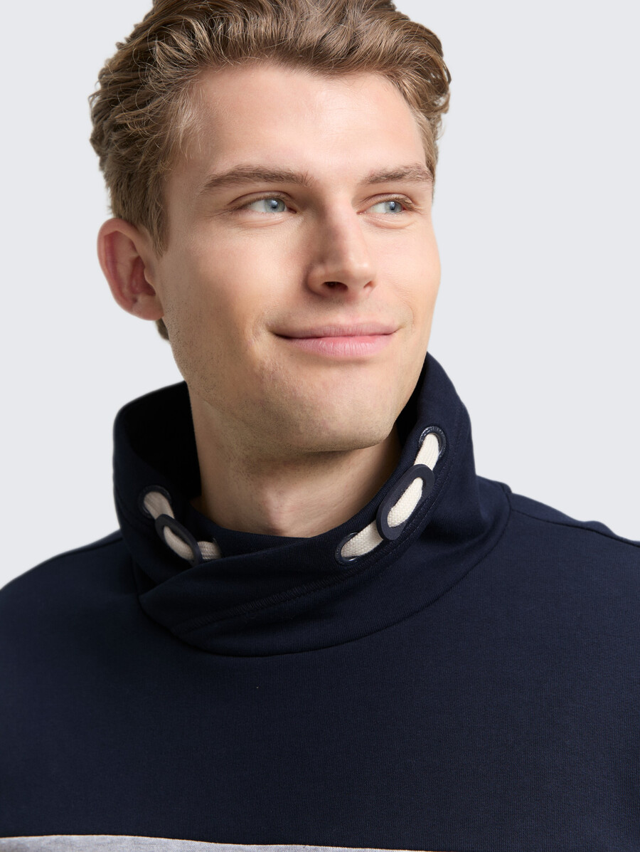 snood colour-block sweatshirt