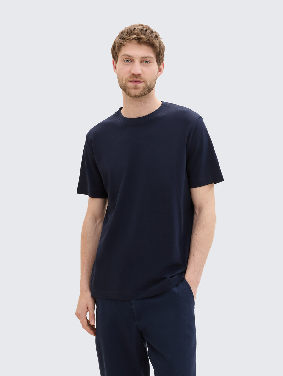 t-shirt mit piqué-struktur