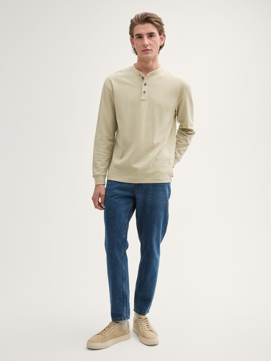 henley-langarmshirt mit lockerer passform