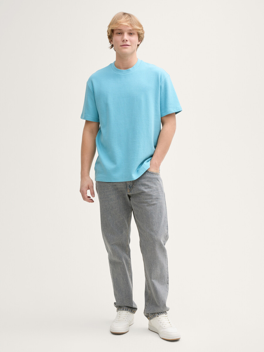baumwoll-t-shirt mit lockerer passform