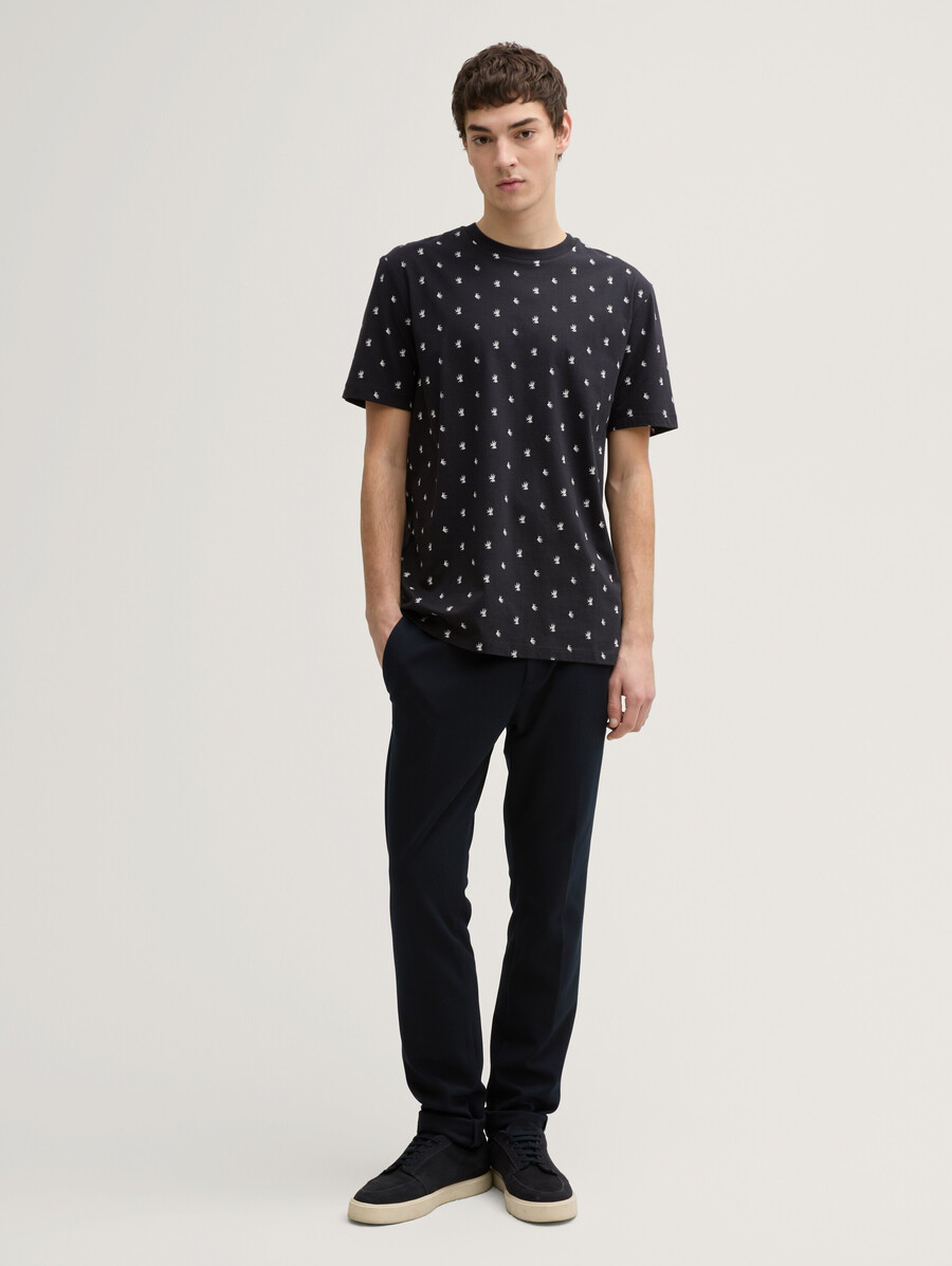 baumwoll-t-shirt mit allover-print