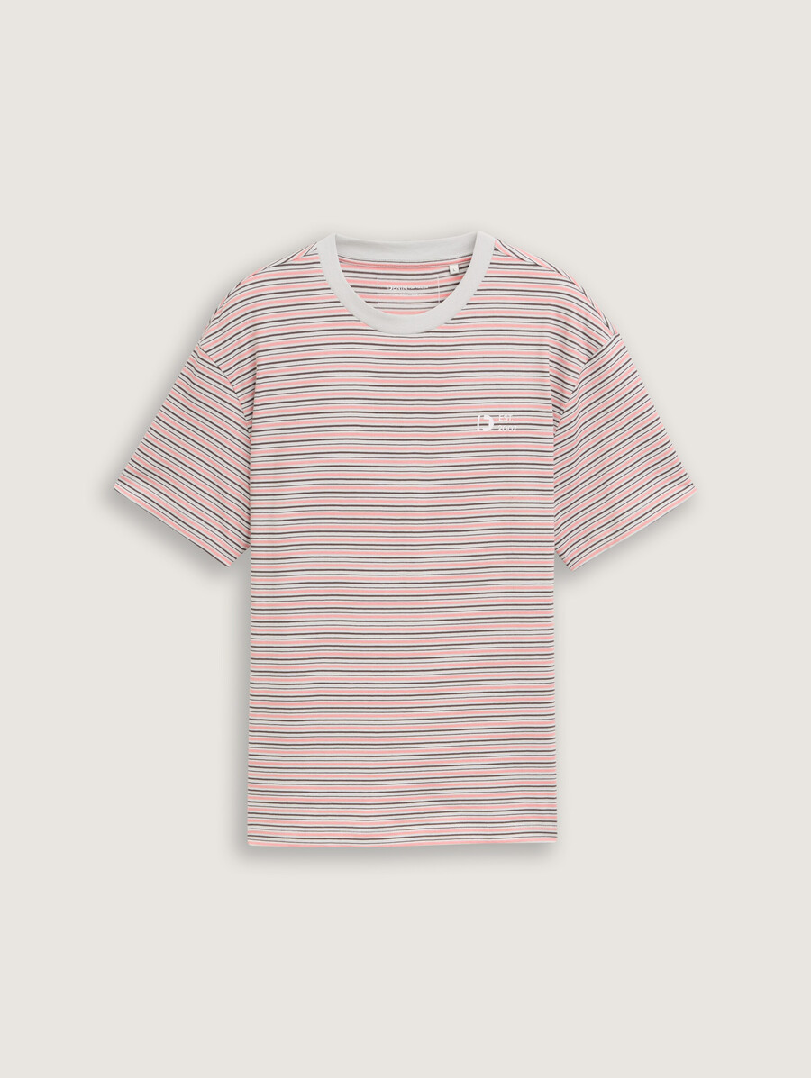 lässiges t-shirt mit streifenmuster