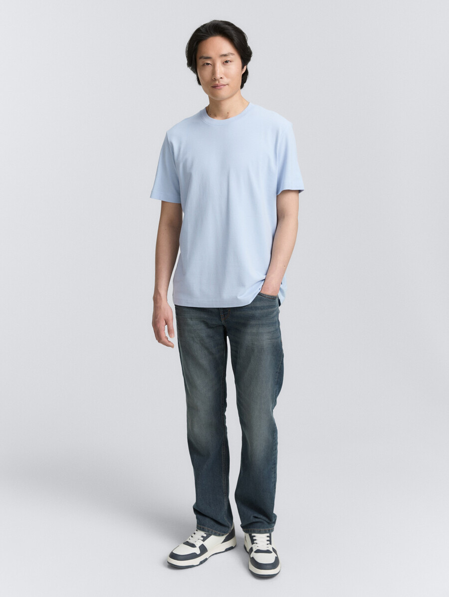 t-shirt mit piqué-struktur