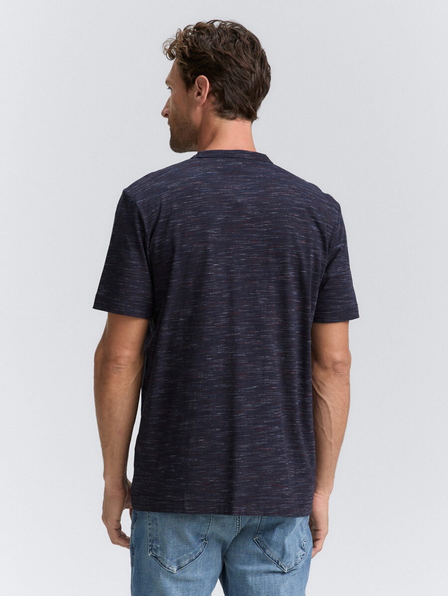 t-shirt in melange-optik mit brusttasche