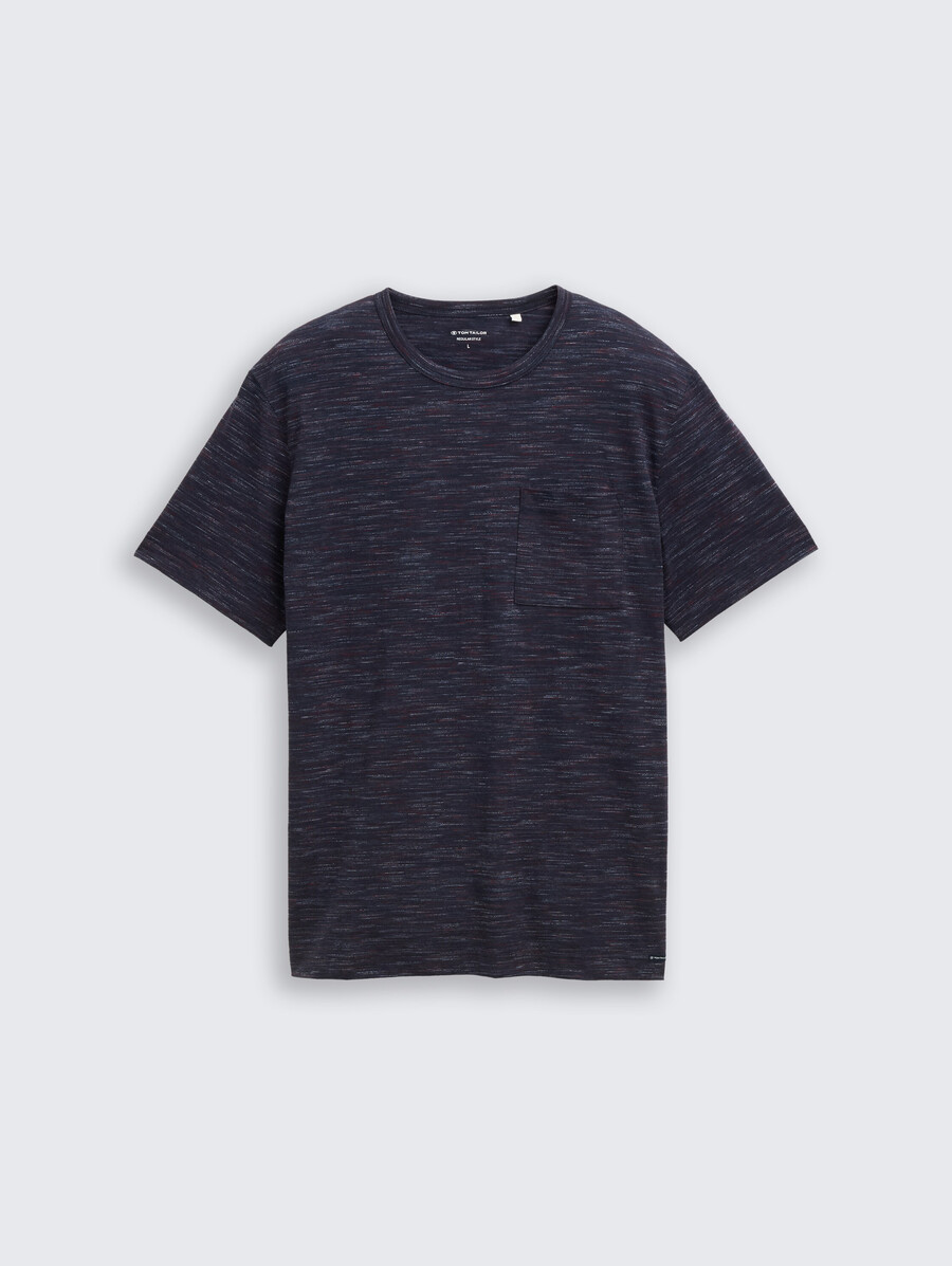 t-shirt in melange-optik mit brusttasche