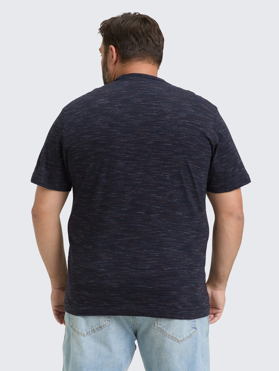 plus size – t-shirt in melange-optik mit brusttasche