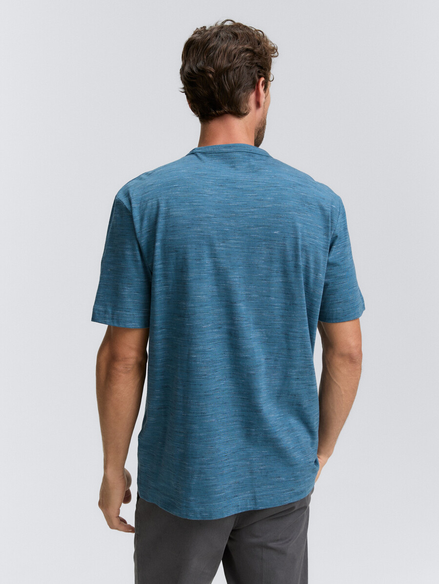 t-shirt in melange-optik mit brusttasche