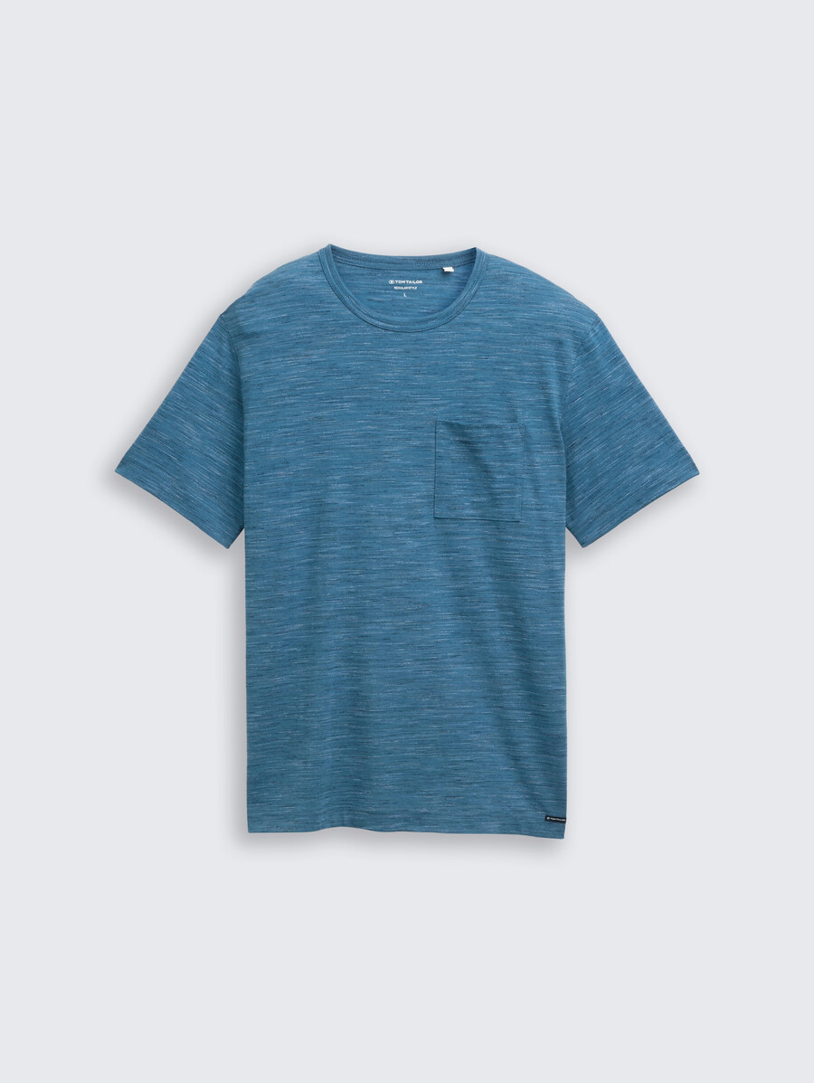t-shirt in melange-optik mit brusttasche