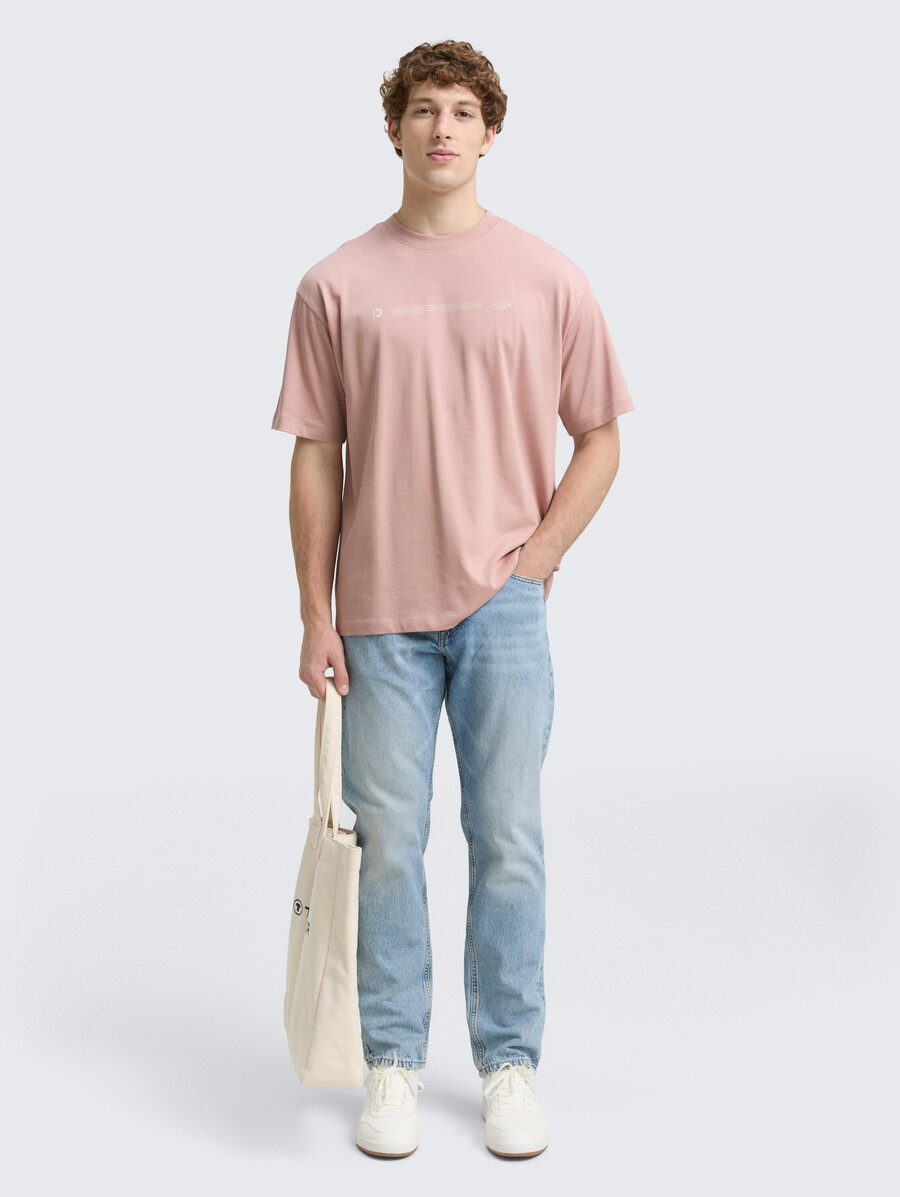 schweres jersey-t-shirt mit aufdruck