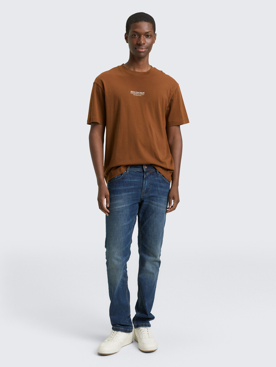 baumwoll-t-shirt mit lockerer passform