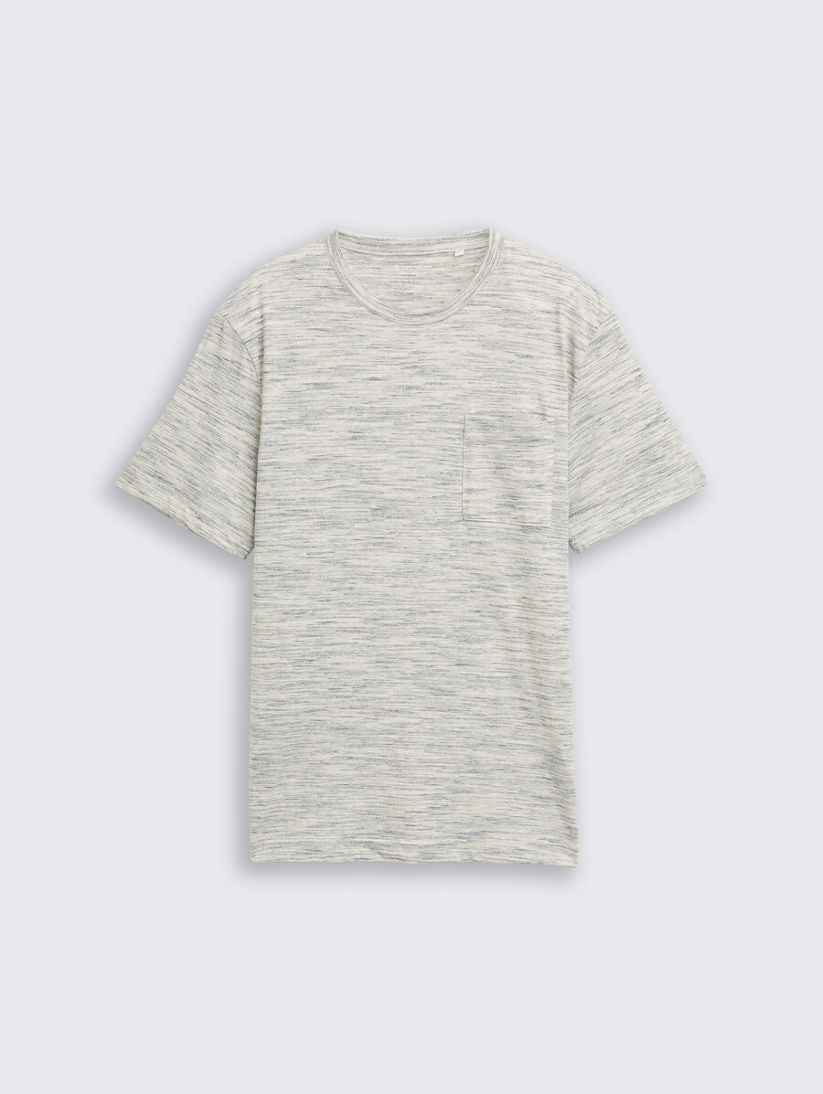 t-shirt in melange-optik mit brusttasche