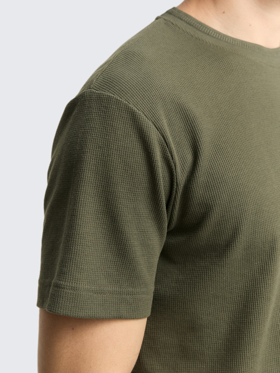 t-shirt mit waffelstruktur
