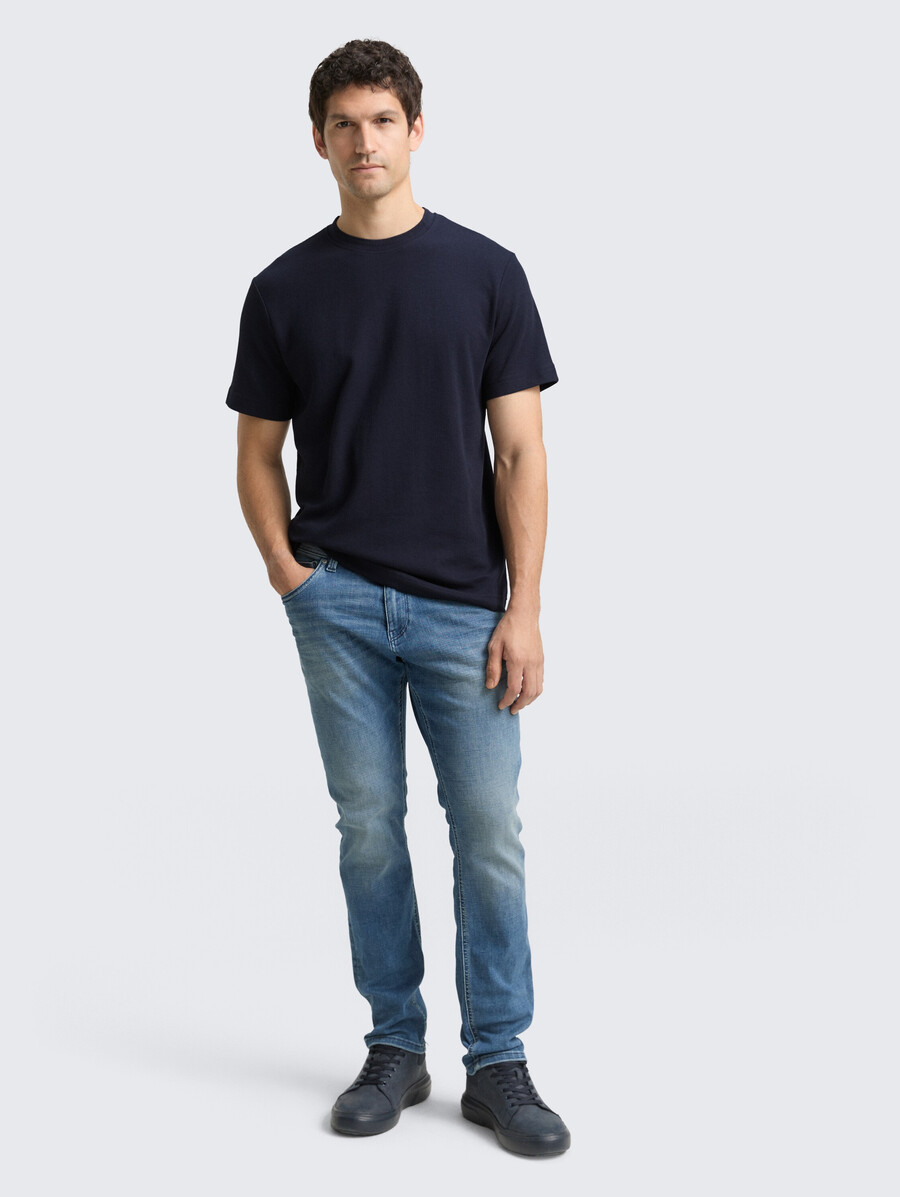 t-shirt mit waffelstruktur