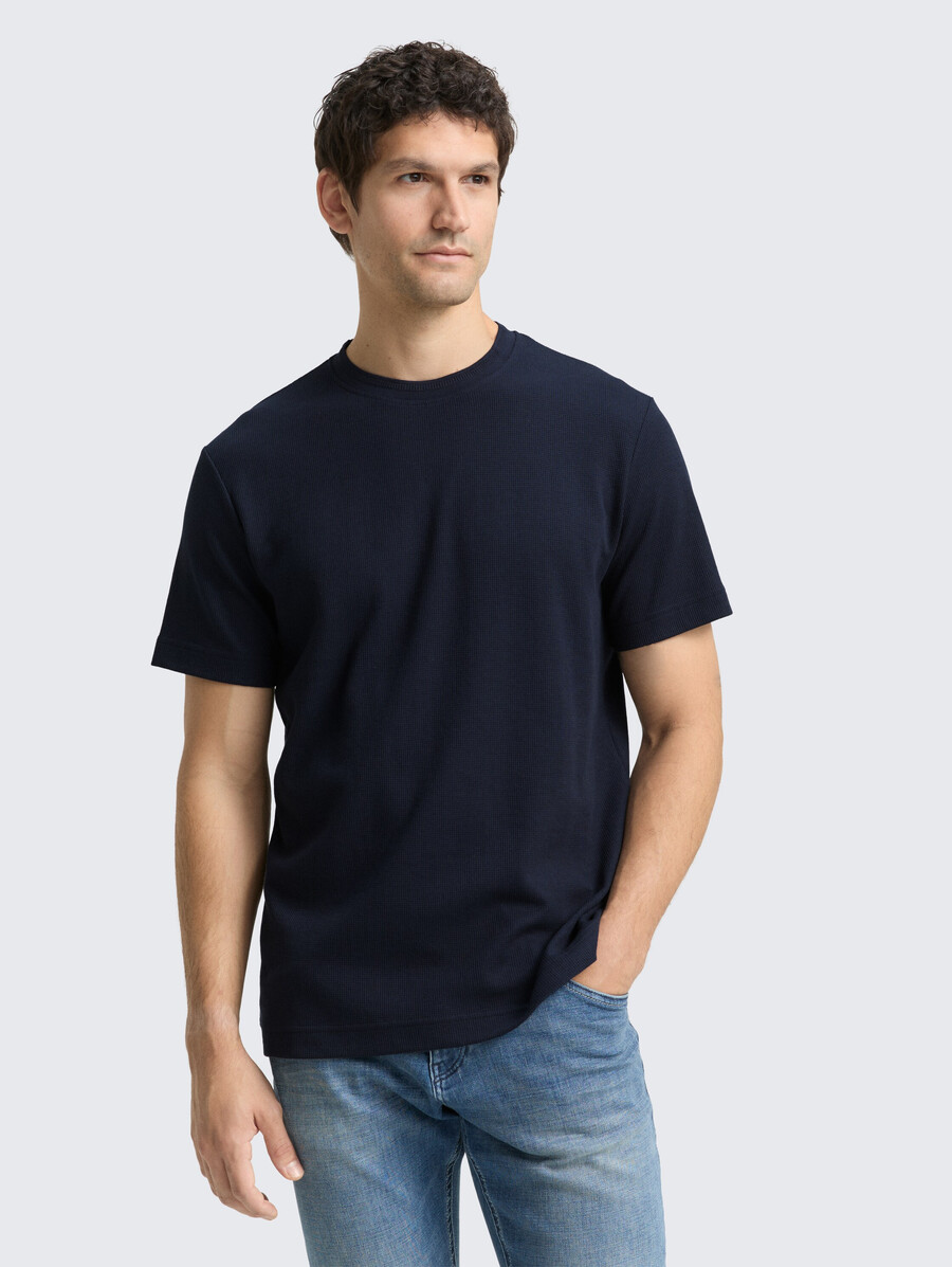 t-shirt mit waffelstruktur