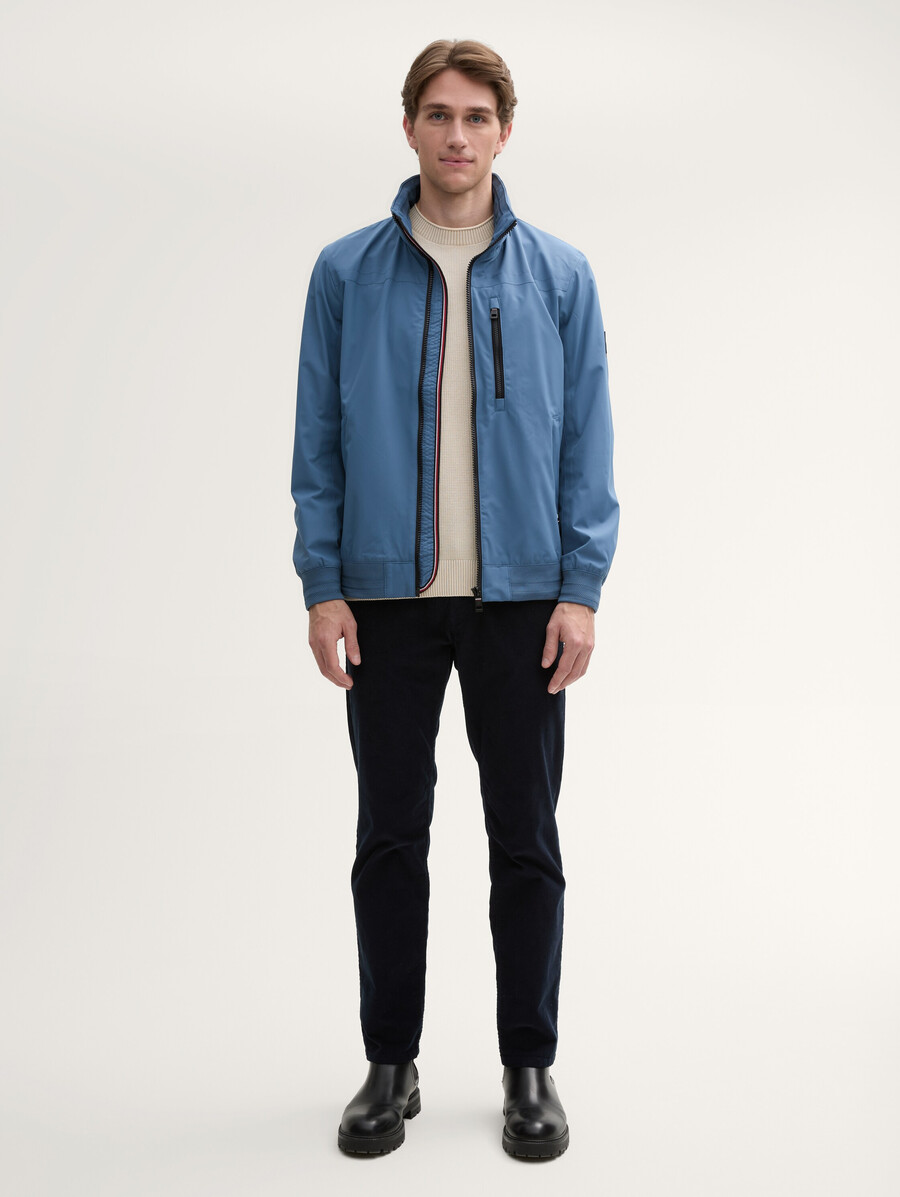 blousonjacke mit kapuze und stehkragen
