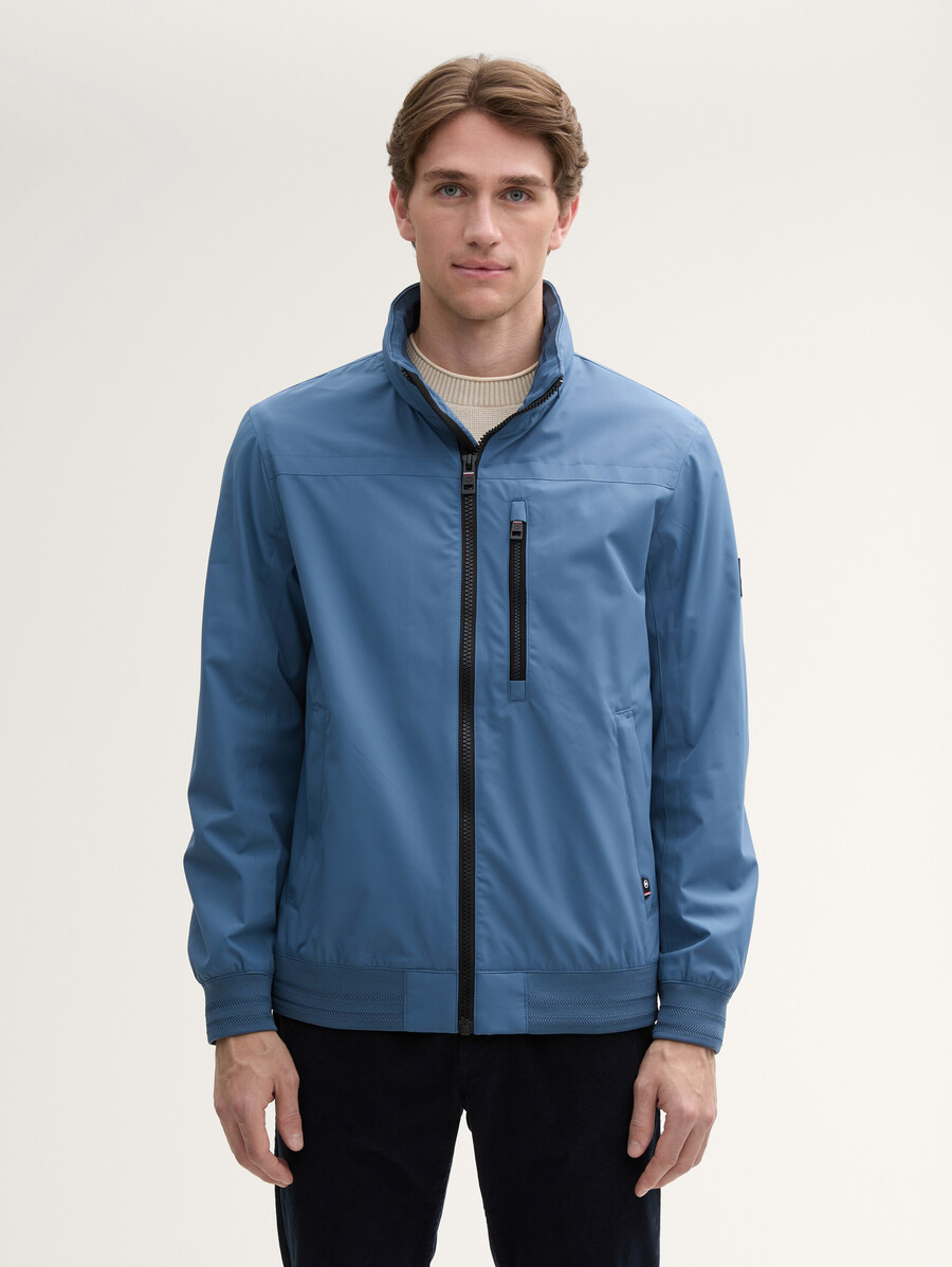 blousonjacke mit kapuze und stehkragen