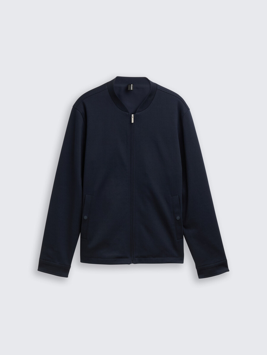 piqué-blousonjacke mit bomberkragen