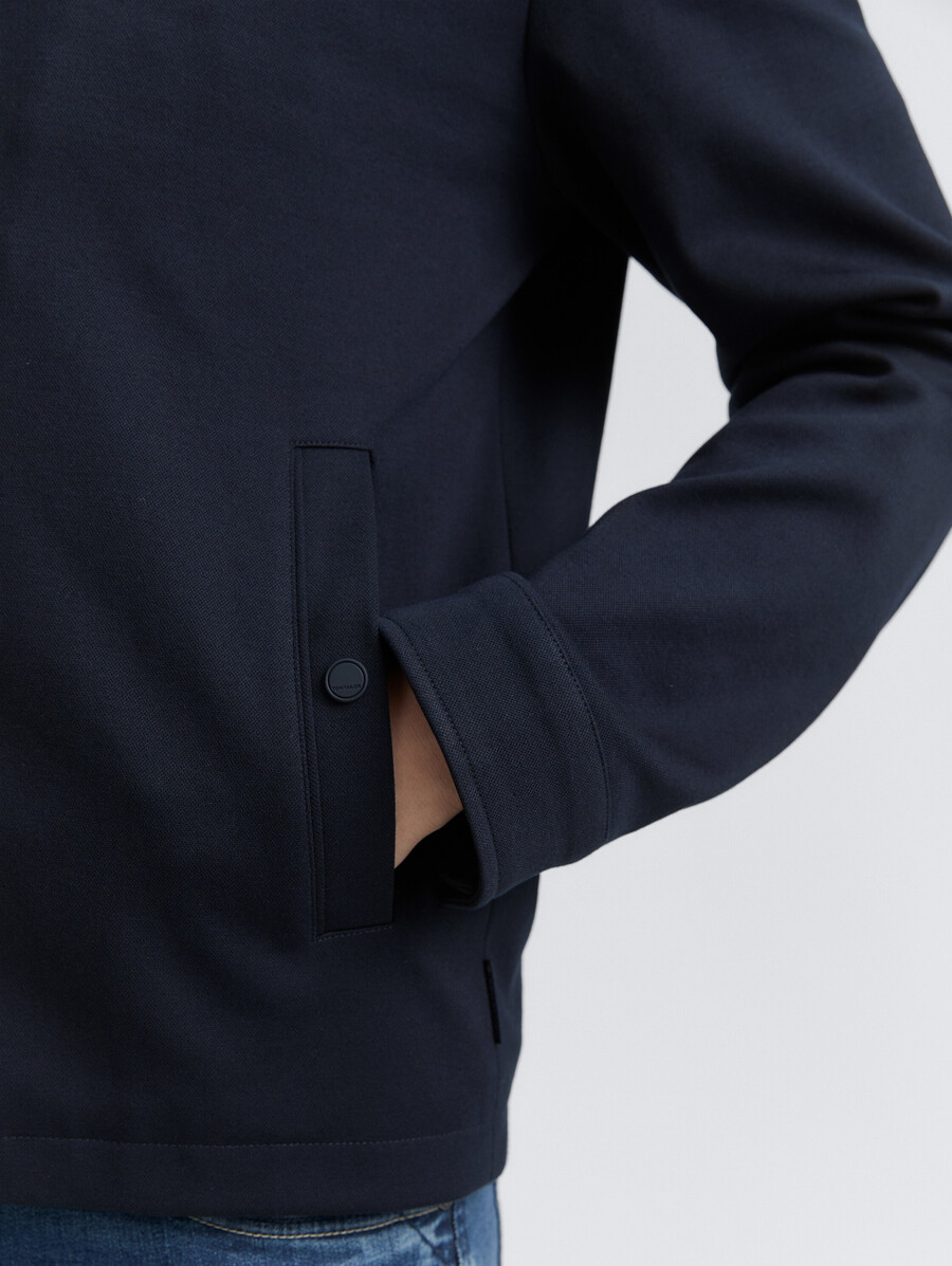 piqué-blousonjacke mit bomberkragen