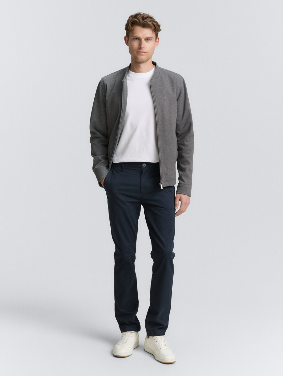 piqué-blousonjacke mit bomberkragen
