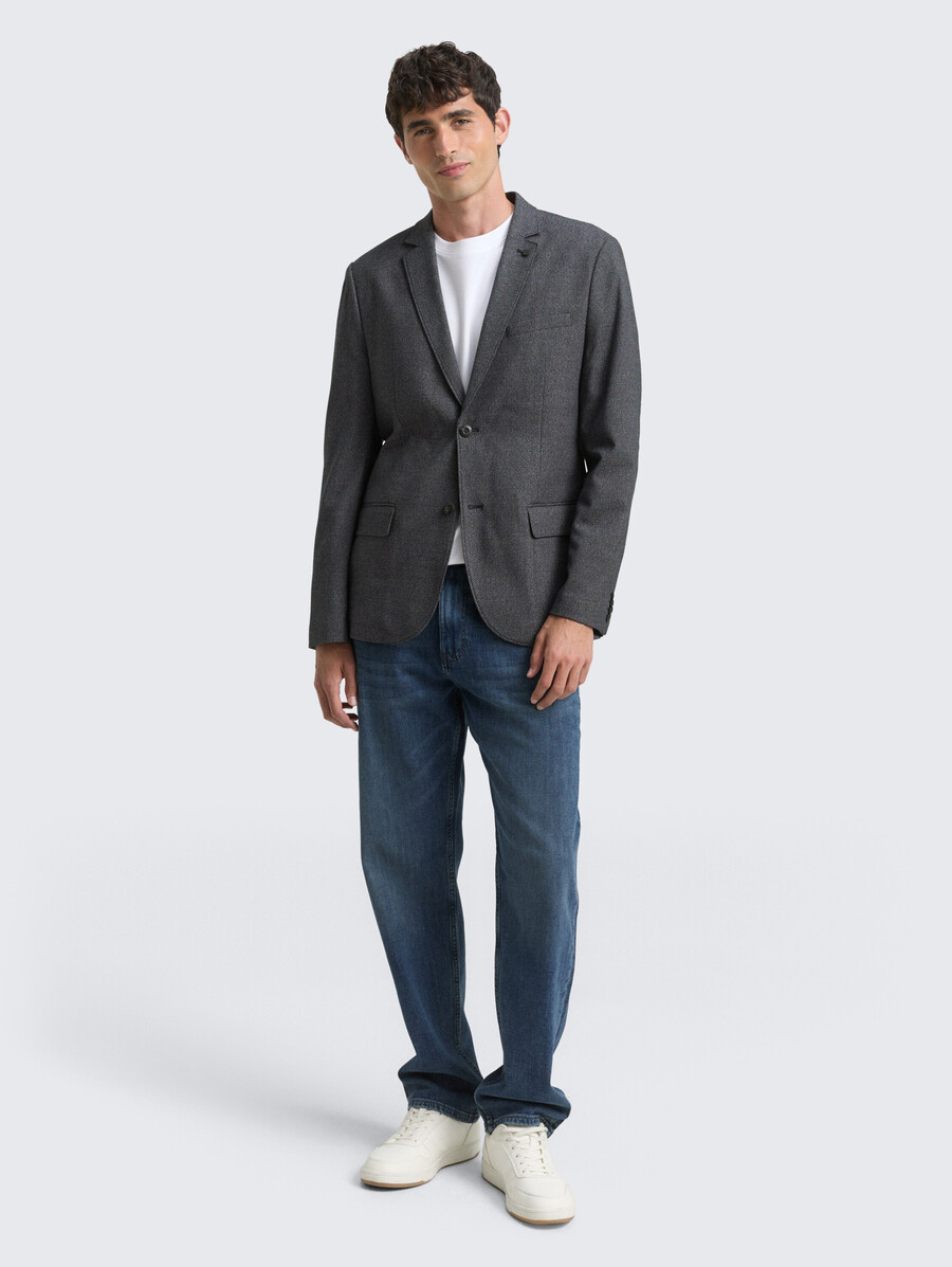 dobby-jacke mit stretch