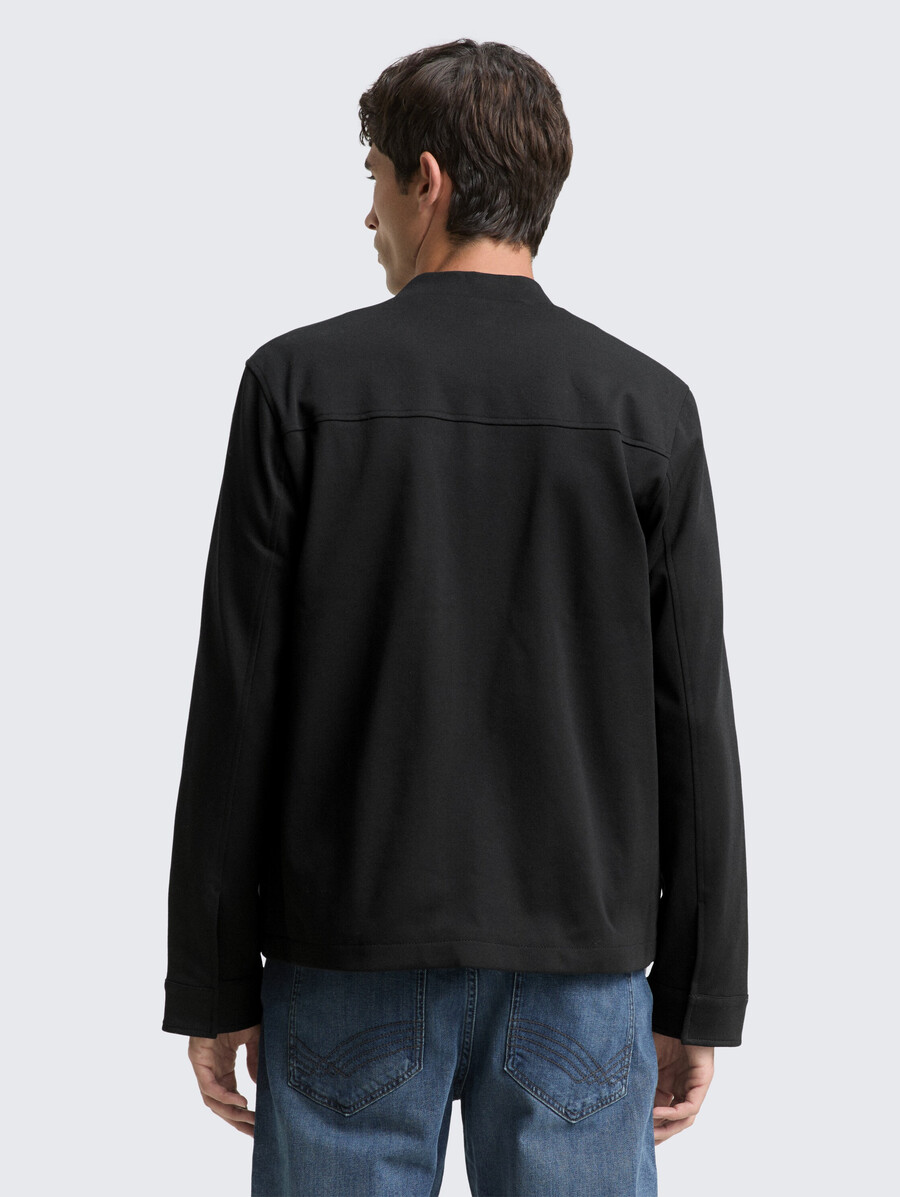piqué-blousonjacke mit bomberkragen