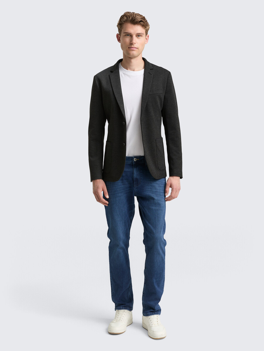 piqué-jacke in regulärer passform