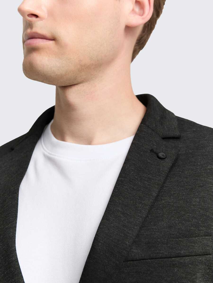 piqué-jacke in regulärer passform