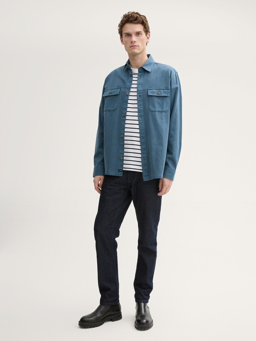 twill-overshirt aus baumwolle