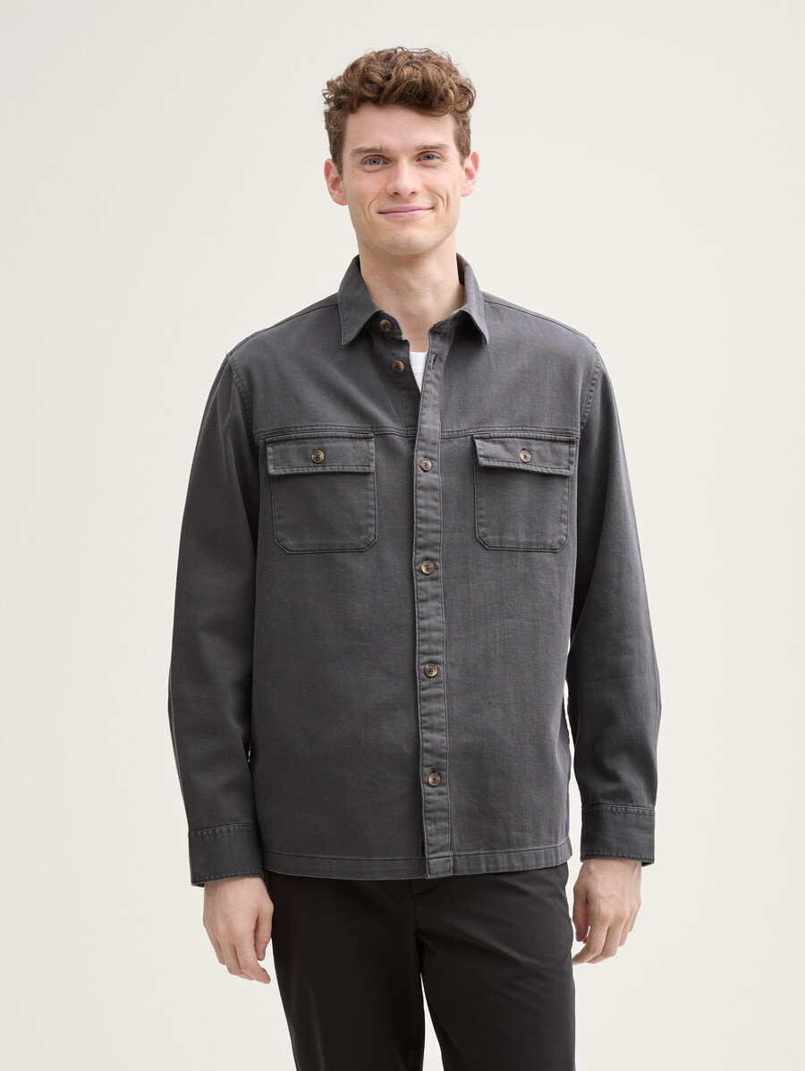 twill-overshirt aus baumwolle