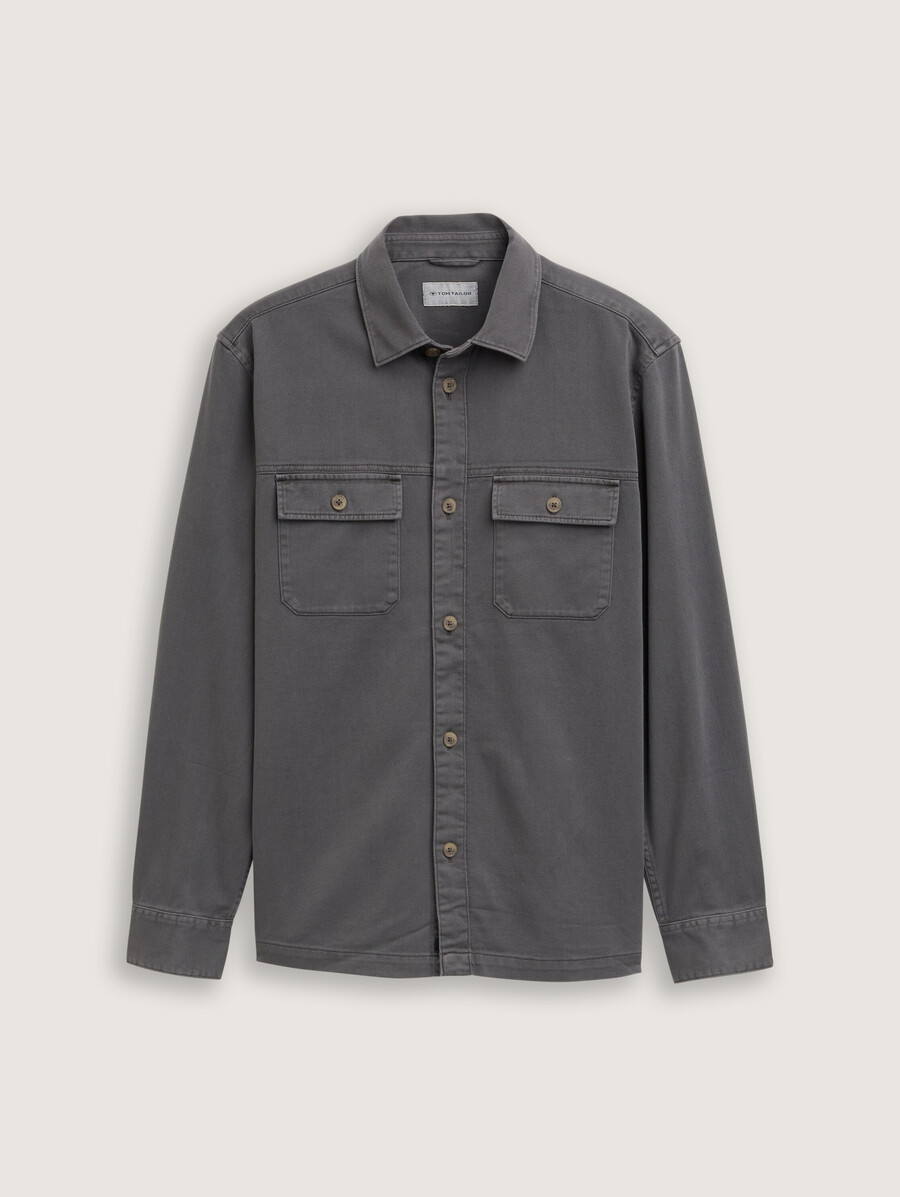 twill-overshirt aus baumwolle