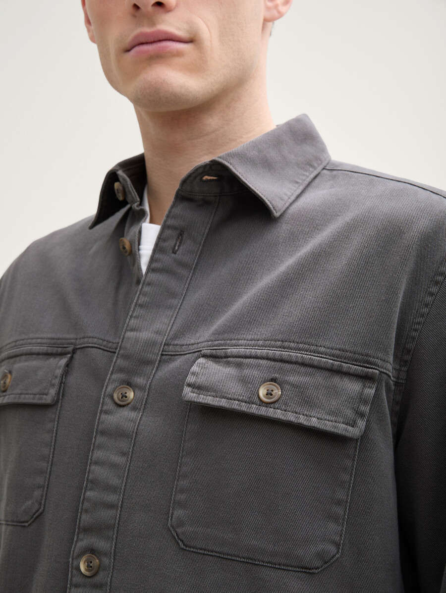 twill-overshirt aus baumwolle
