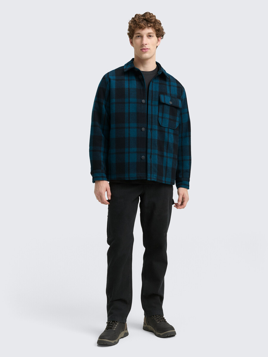 overshirt-jacke in wolloptik