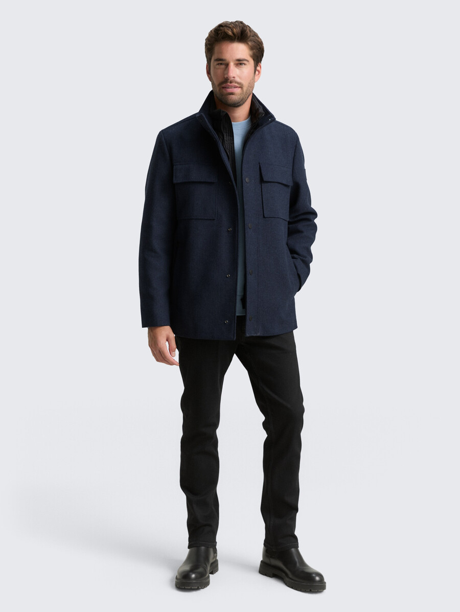 2-in-1 wolljacke mit herausnehmbarer innenjacke