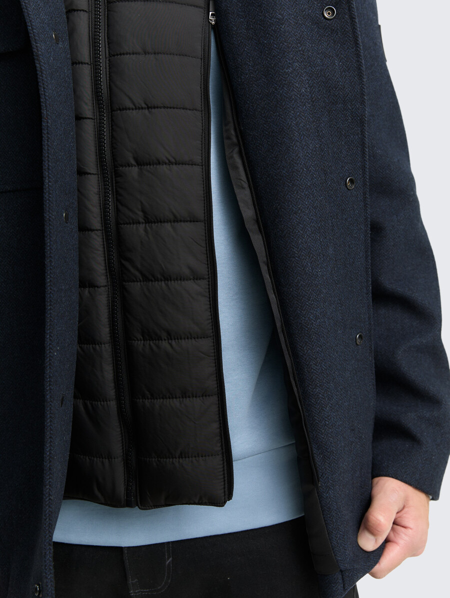 2-in-1 wolljacke mit herausnehmbarer innenjacke