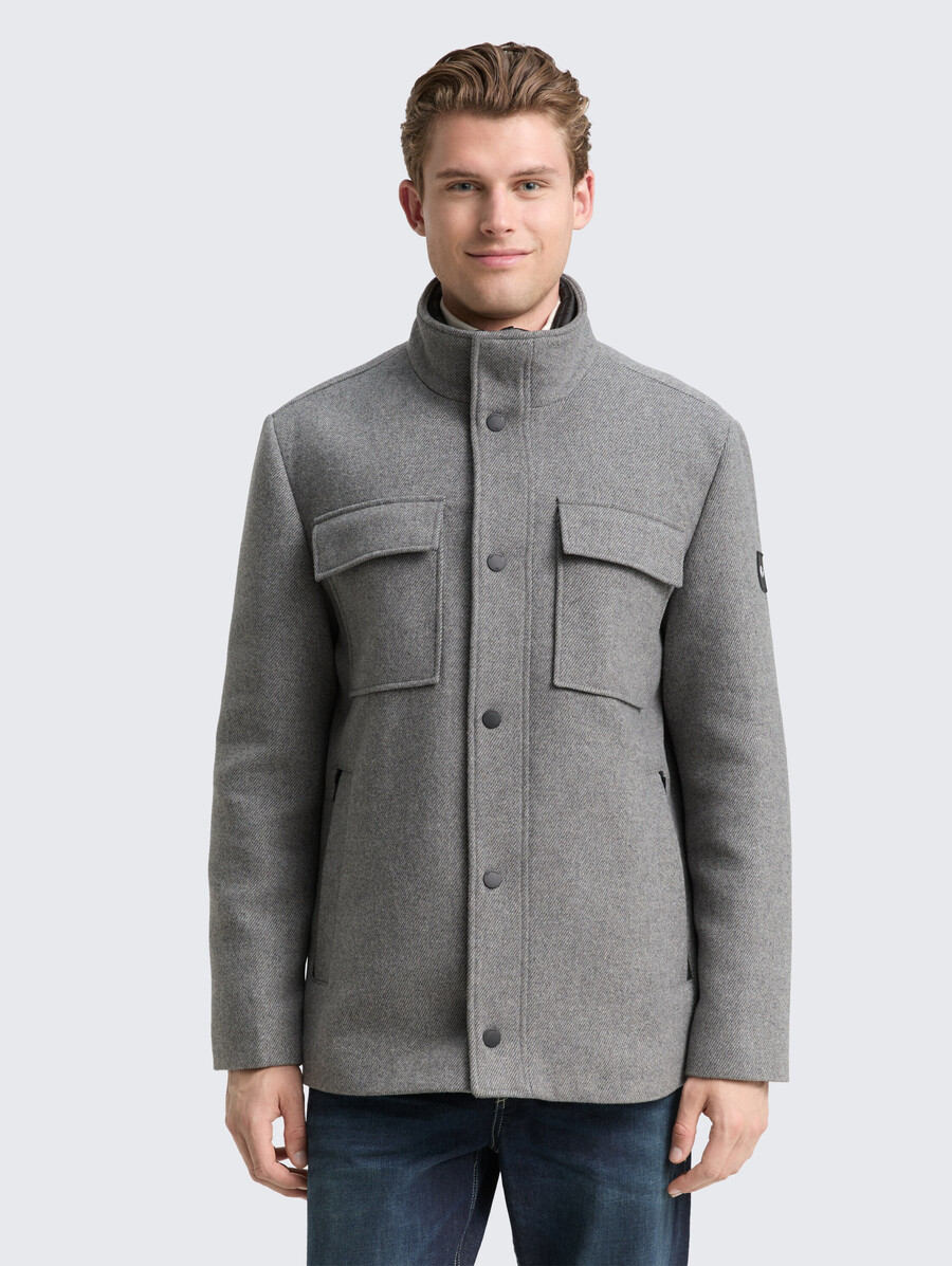 2-in-1 wolljacke mit herausnehmbarer innenjacke