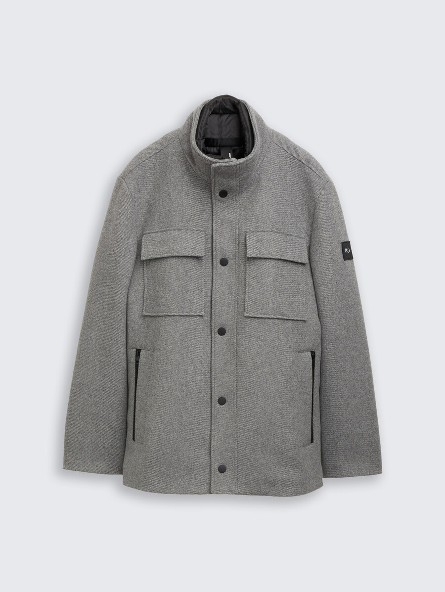 2-in-1 wolljacke mit herausnehmbarer innenjacke