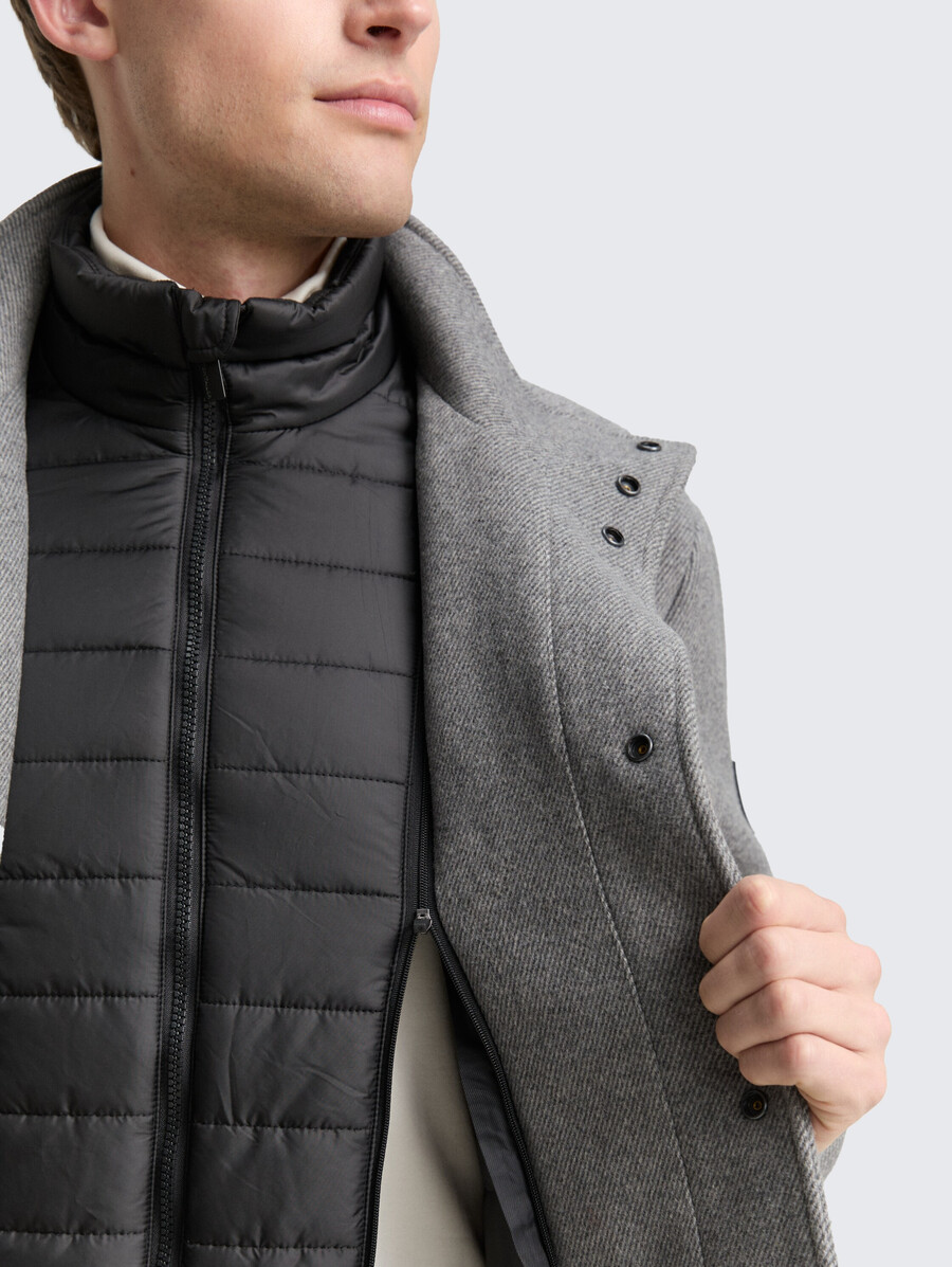 2-in-1 wolljacke mit herausnehmbarer innenjacke
