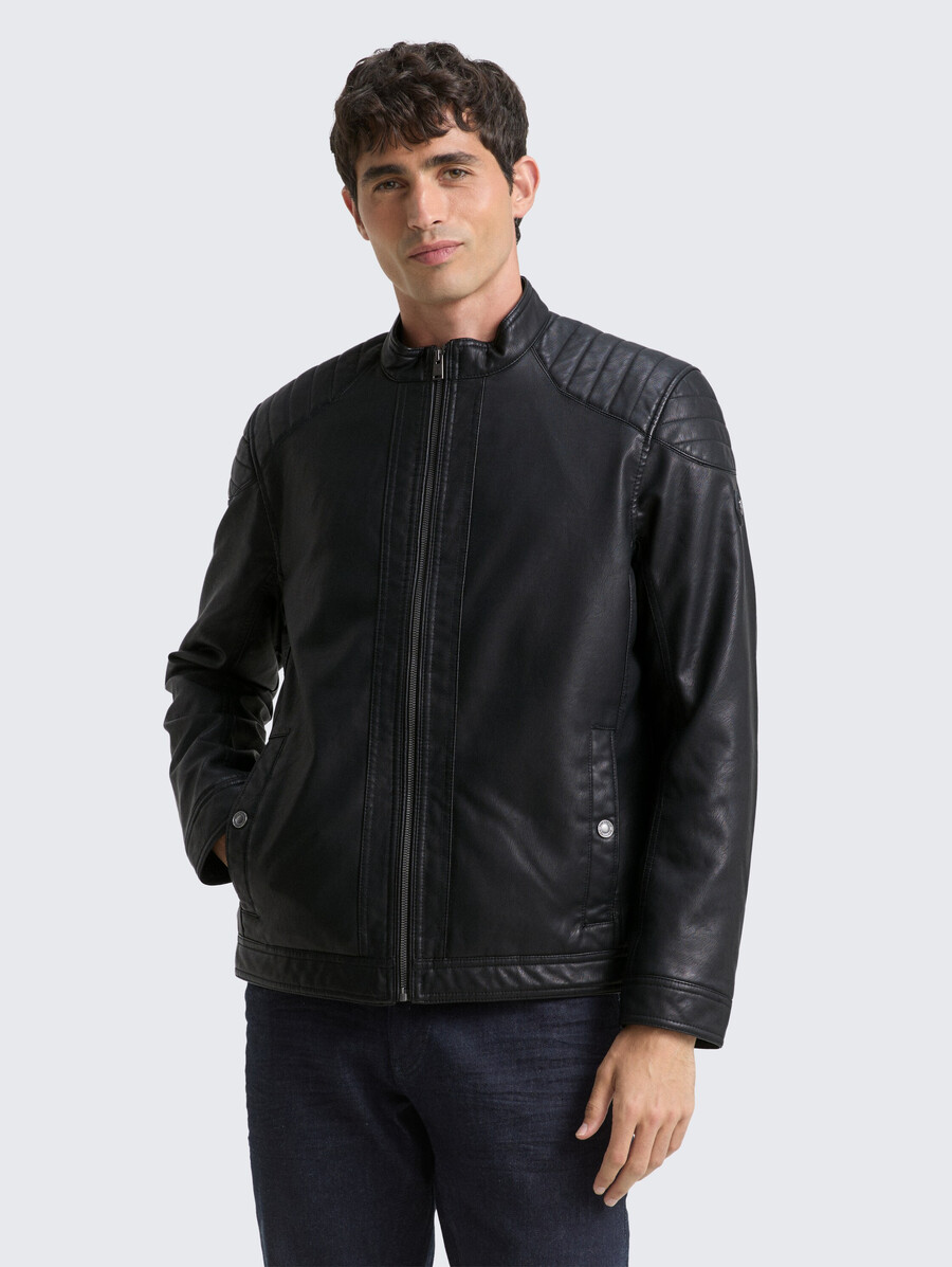 bikerjacke aus kunstleder