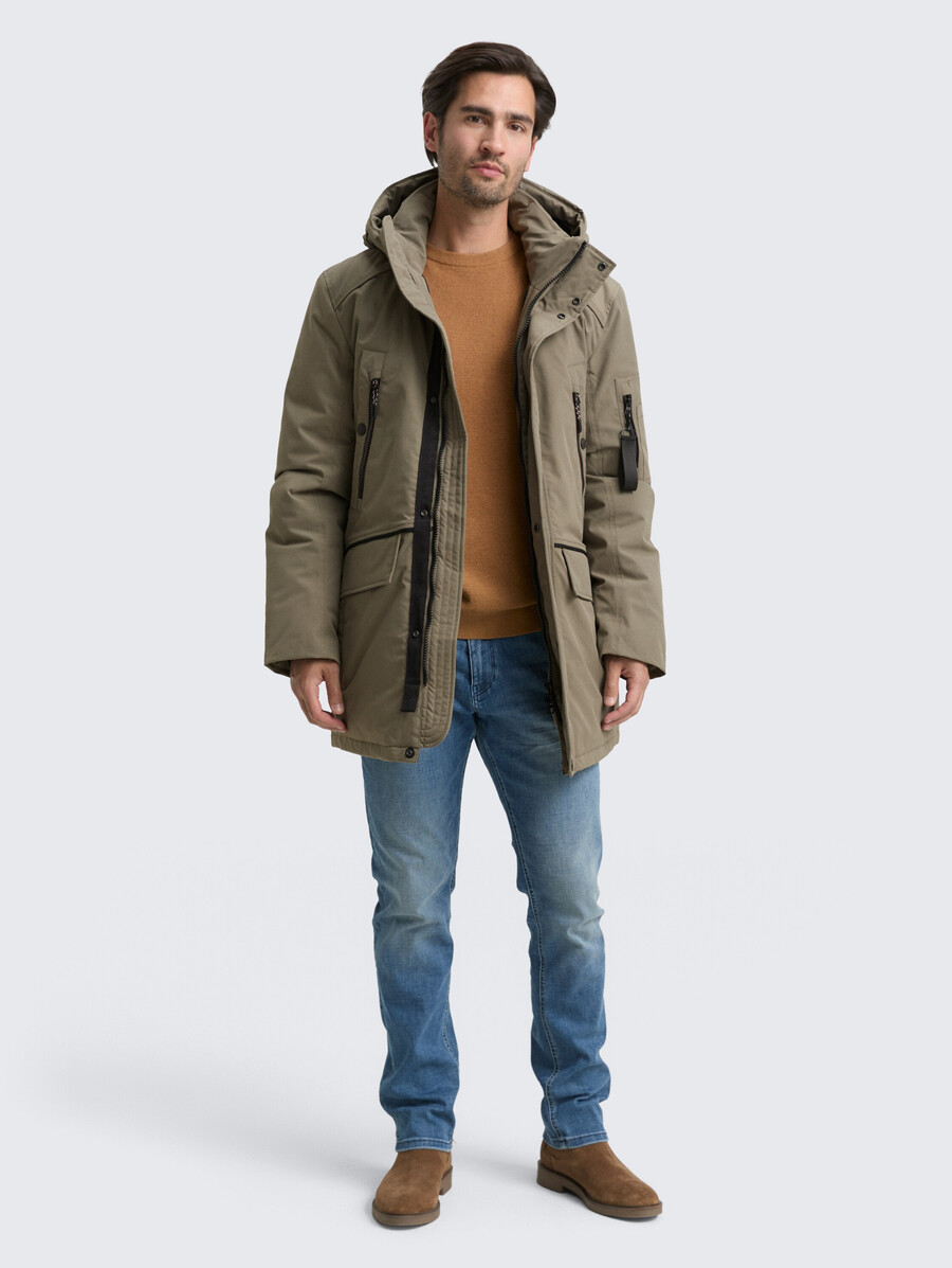 arktis-parka mit abnehmbarer kapuze