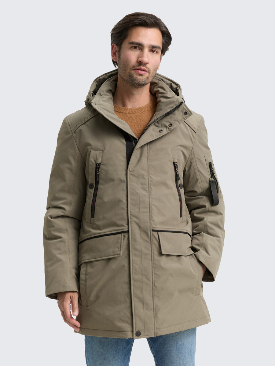 arktis-parka mit abnehmbarer kapuze