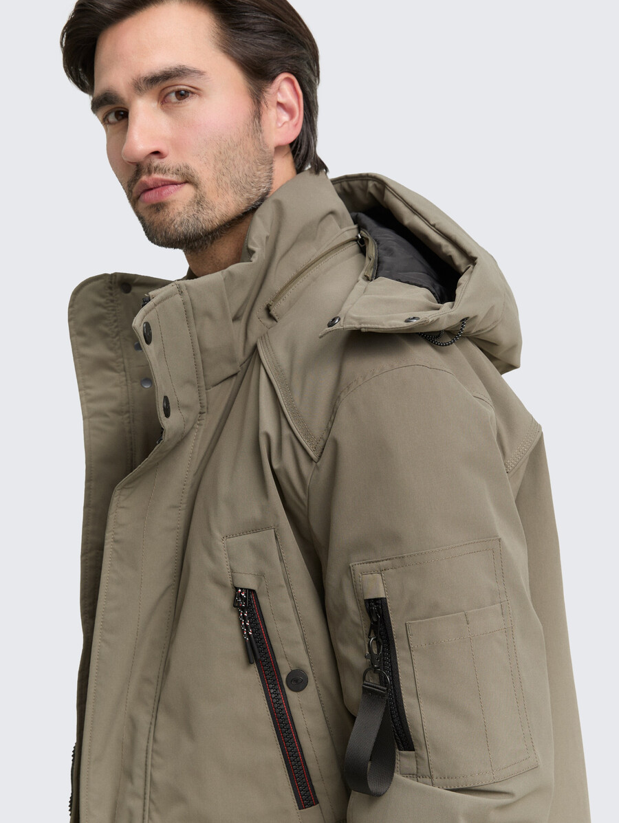 arktis-parka mit abnehmbarer kapuze