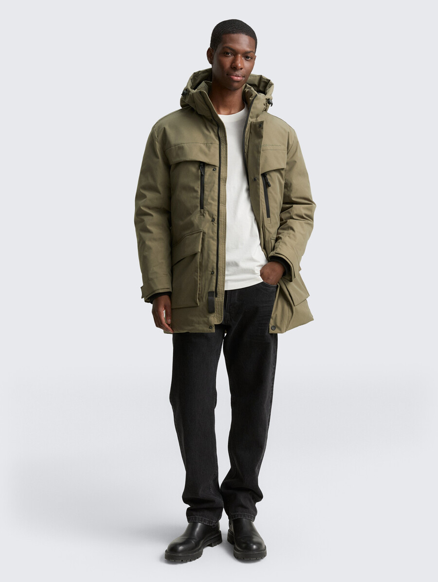 arktis-parka mit abnehmbarer kapuze