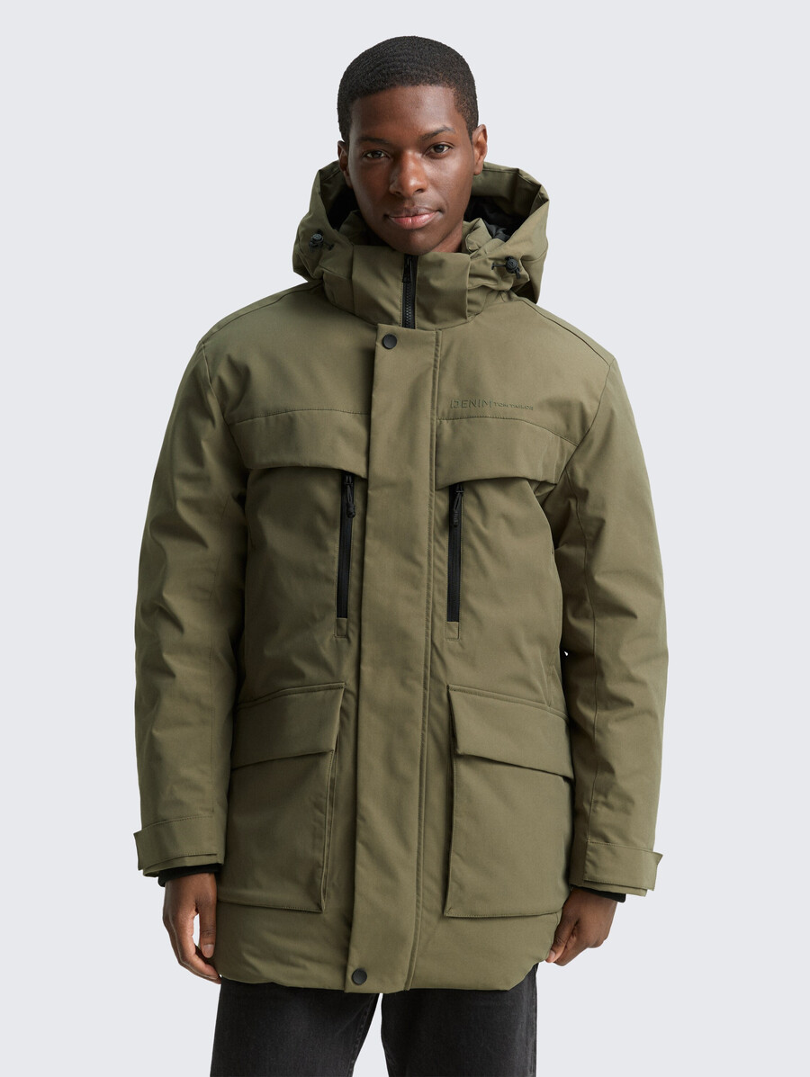arktis-parka mit abnehmbarer kapuze