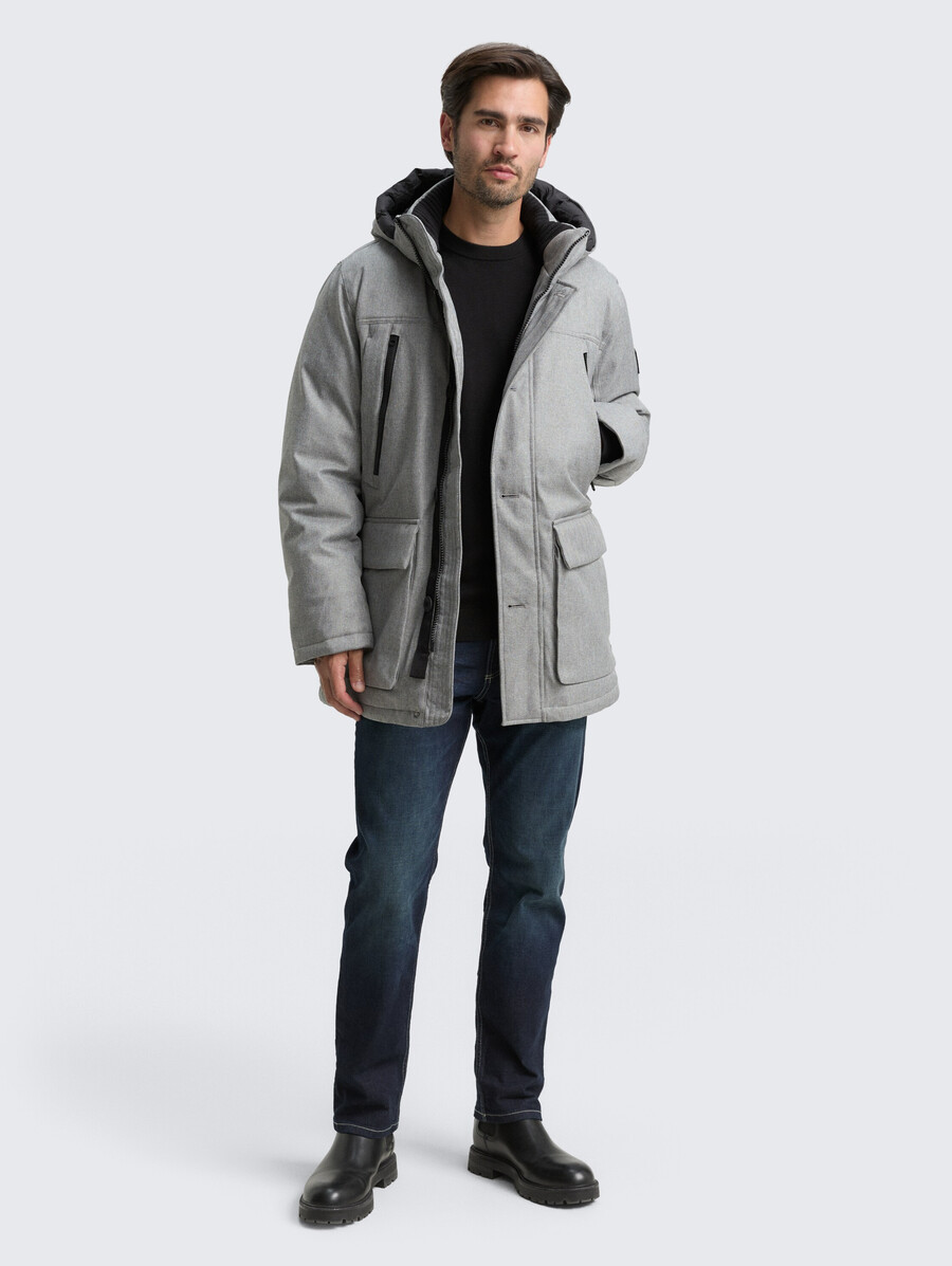 arktis-parka mit abnehmbarer kapuze
