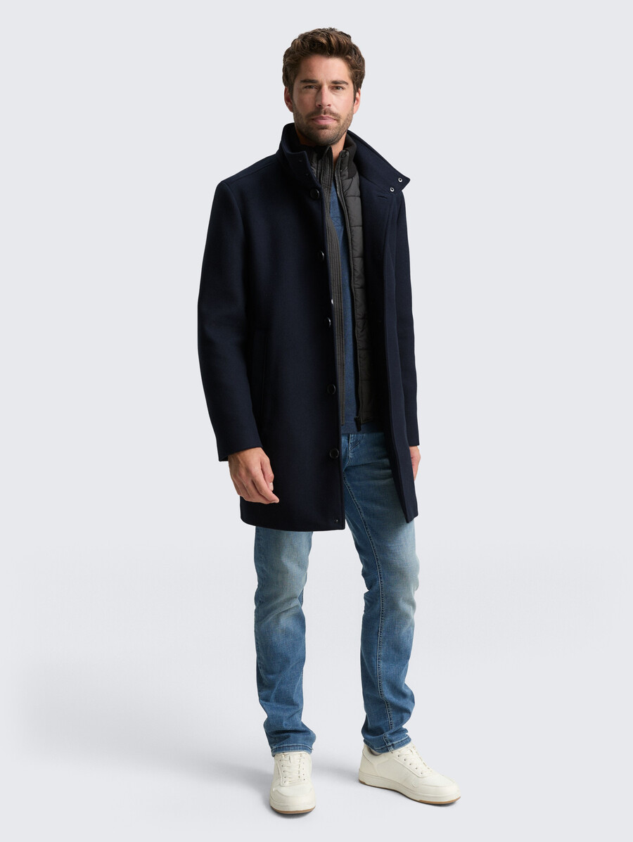 2-in-1 wollmantel mit herausnehmbarer innenjacke