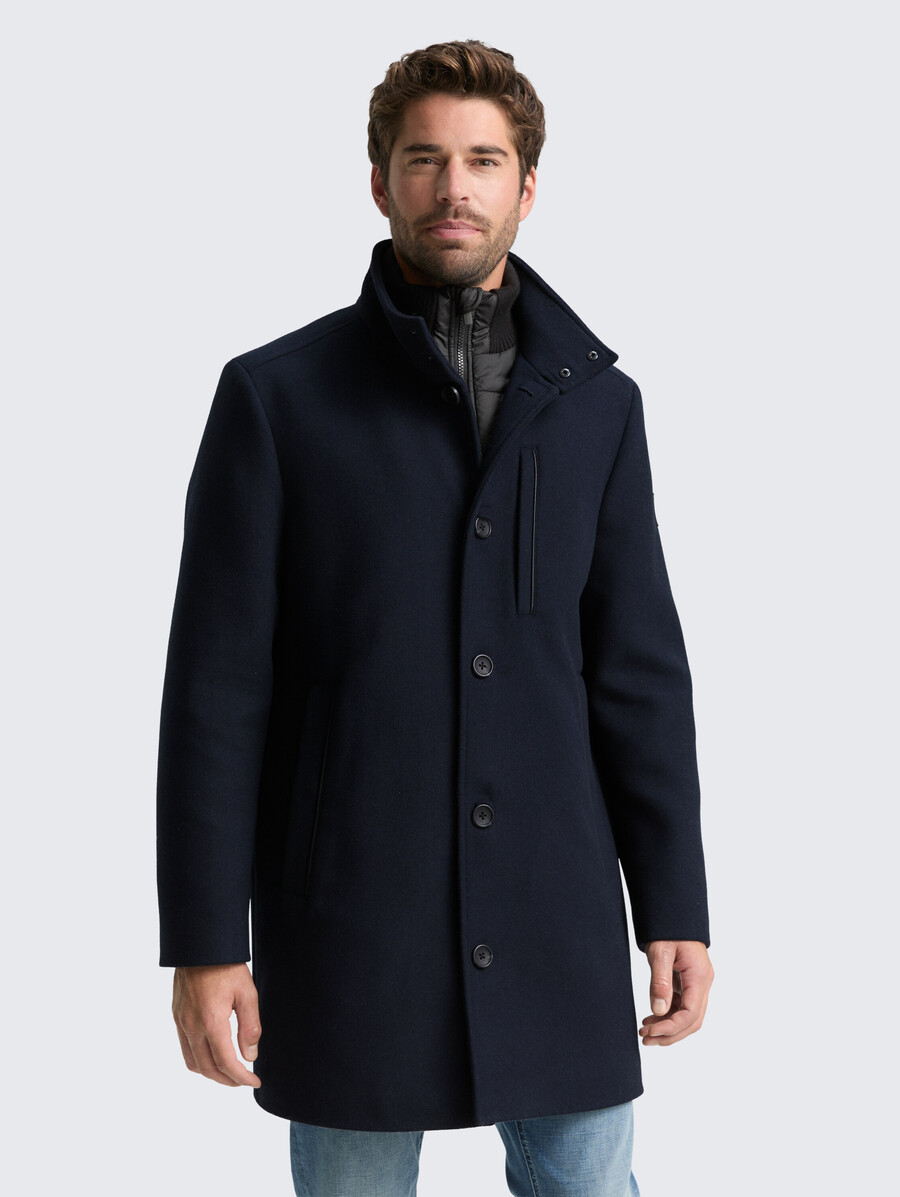2-in-1 wollmantel mit herausnehmbarer innenjacke