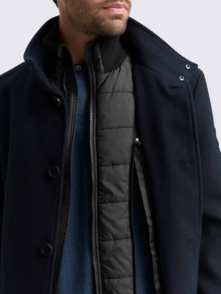 2-in-1 wollmantel mit herausnehmbarer innenjacke