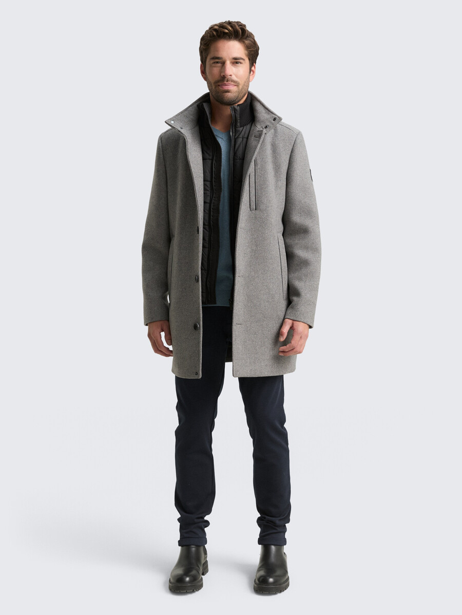 2-in-1 wollmantel mit herausnehmbarer innenjacke