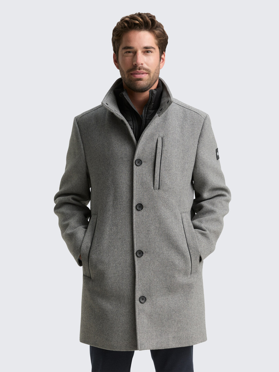 2-in-1 wollmantel mit herausnehmbarer innenjacke